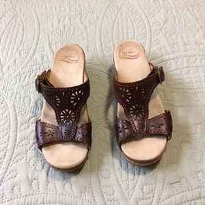 Dansko leather heeled sandals